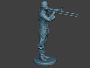 german musician soldier ww2 stand trombone g8 3D Принт Модель