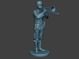 german musician soldier ww2 stand trombone g8 3D Принт Модель