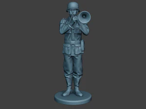 m&uacute;sico alem&atilde;o soldado ww2 stand trombone g8 Modelo de Impressão 3D