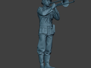 german musician soldier ww2 stand trombone g8 3D Принт Модель
