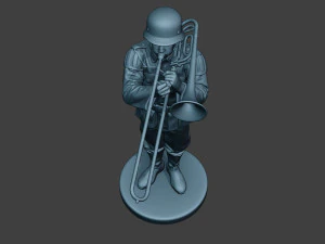 m&uacute;sico alem&atilde;o soldado ww2 stand trombone g8 Modelo de Impressão 3D