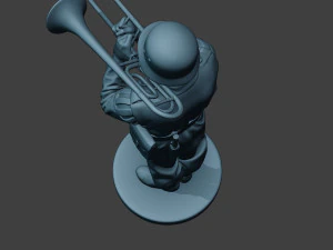m&uacute;sico alem&atilde;o soldado ww2 stand trombone g8 Modelo de Impressão 3D