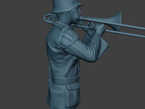 m&uacute;sico alem&atilde;o soldado ww2 stand trombone g8 Modelo de Impressão 3D