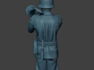 m&uacute;sico alem&atilde;o soldado ww2 stand trombone g8 Modelo de Impressão 3D