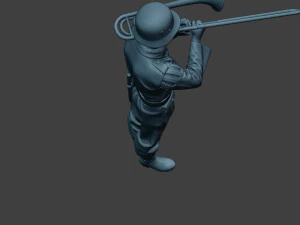 m&uacute;sico alem&atilde;o soldado ww2 stand trombone g8 Modelo de Impressão 3D