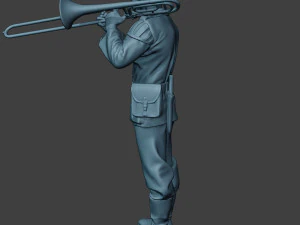 m&uacute;sico alem&atilde;o soldado ww2 stand trombone g8 Modelo de Impressão 3D