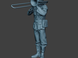 german musician soldier ww2 stand trombone g8 3D Принт Модель