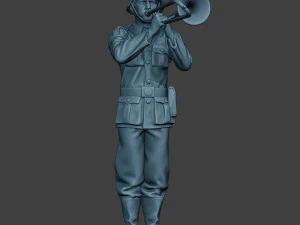 m&uacute;sico alem&atilde;o soldado ww2 stand trombone g8 Modelo de Impressão 3D