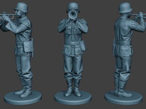 german musician soldier ww2 stand trumpet g8 3D Print Model