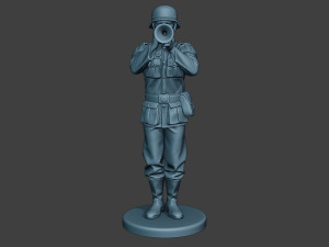 german musician soldier ww2 stand trumpet g8 3D Print Model