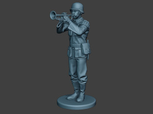 german musician soldier ww2 stand trumpet g8 3D Print Model