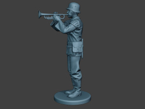 german musician soldier ww2 stand trumpet g8 3D Print Model