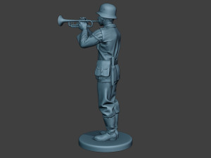 german musician soldier ww2 stand trumpet g8 3D Print Model