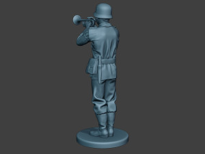 german musician soldier ww2 stand trumpet g8 3D Print Model