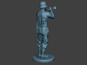 german musician soldier ww2 stand trumpet g8 3D Print Model