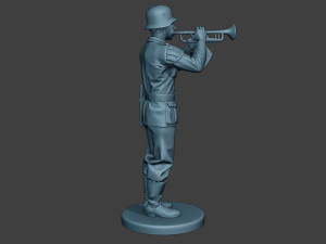 german musician soldier ww2 stand trumpet g8 3D Print Model