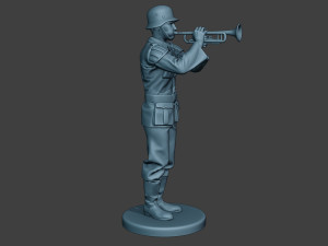 german musician soldier ww2 stand trumpet g8 3D Print Model