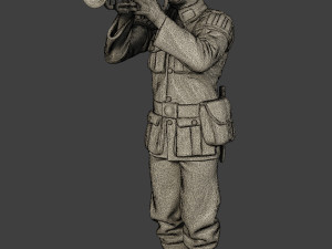 german musician soldier ww2 stand trumpet g8 3D Print Model