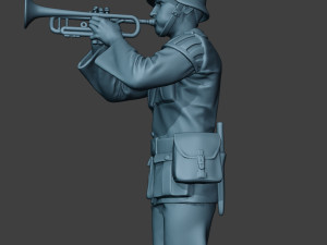 german musician soldier ww2 stand trumpet g8 3D Print Model