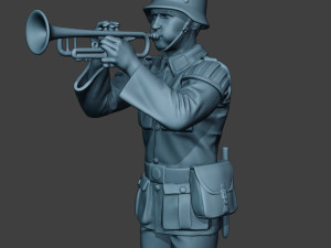 german musician soldier ww2 stand trumpet g8 3D Print Model