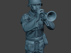 german musician soldier ww2 stand trumpet g8 3D Print Model