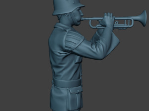 german musician soldier ww2 stand trumpet g8 3D Print Model