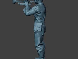 german musician soldier ww2 stand trumpet g8 3D Print Model