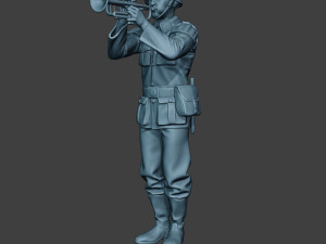 german musician soldier ww2 stand trumpet g8 3D Print Model