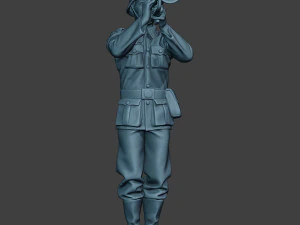 german musician soldier ww2 stand trumpet g8 3D Print Model