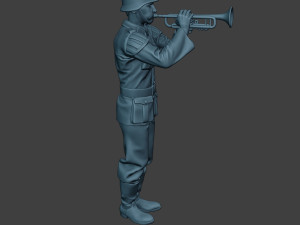 german musician soldier ww2 stand trumpet g8 3D Print Model
