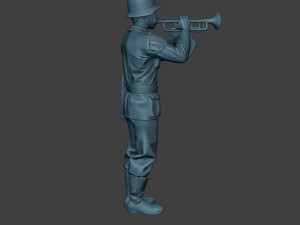 german musician soldier ww2 stand trumpet g8 3D Print Model