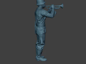 german musician soldier ww2 stand trumpet g8 3D Print Model