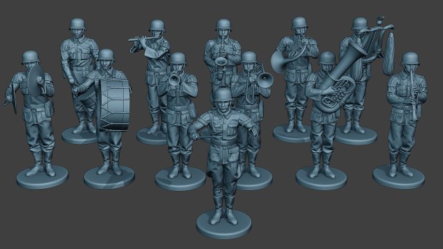 german soldiers military band pack1 ww2 g8 Modèles 3D en vedette .c4d .max .obj .3ds .fbx .stl .blend 
