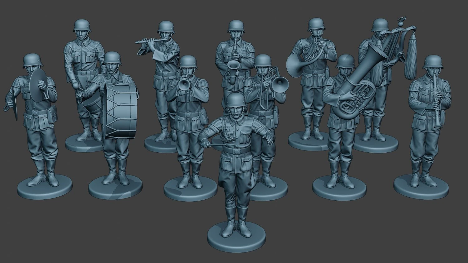 german soldiers military band pack1 ww2 g8 3D Print Model .c4d .max .obj .3ds .fbx .stl .blend 