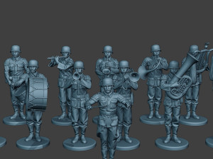 german soldiers military band pack1 ww2 g8 Modèles 3D en vedette