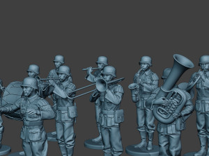 german soldiers military band pack1 ww2 g8 Modèles 3D en vedette
