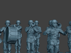 german soldiers military band pack1 ww2 g8 Modèles 3D en vedette
