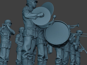 german soldiers military band pack1 ww2 g8 Modèles 3D en vedette
