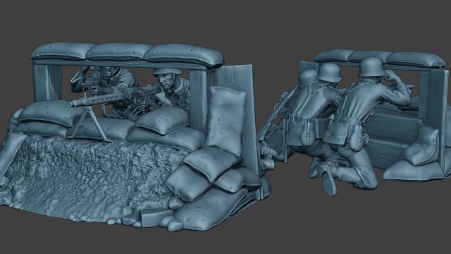 german soldier ww2 mg42 group g7 Modèles 3D en vedette .c4d .max .obj .3ds .fbx .stl .blend 