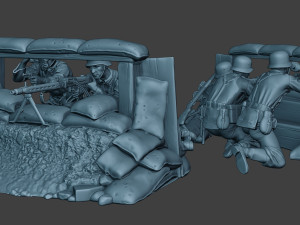 german soldier ww2 mg42 group g7 3D Print Model