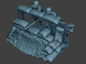 german soldier ww2 mg42 group g7 Modèles 3D en vedette