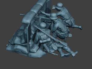 german soldier ww2 mg42 group g7 Modèles 3D en vedette