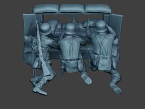 german soldier ww2 mg42 group g7 Modèles 3D en vedette