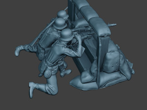 german soldier ww2 mg42 group g7 Modèles 3D en vedette