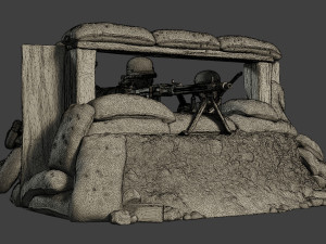 german soldier ww2 mg42 group g7 Modèles 3D en vedette