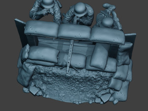 german soldier ww2 mg42 group g7 Modèles 3D en vedette