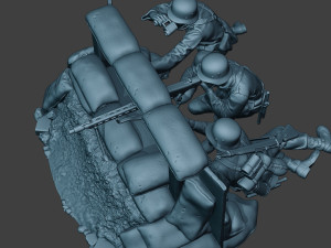 german soldier ww2 mg42 group g7 Modèles 3D en vedette