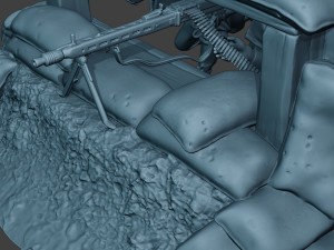 german soldier ww2 mg42 group g7 Modèles 3D en vedette