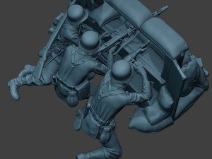 german soldier ww2 mg42 group g7 Modèles 3D en vedette