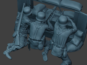 german soldier ww2 mg42 group g7 Modèles 3D en vedette